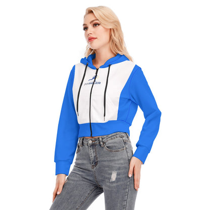 Pinwear  Crop Top Hoodie With Zipper Closure